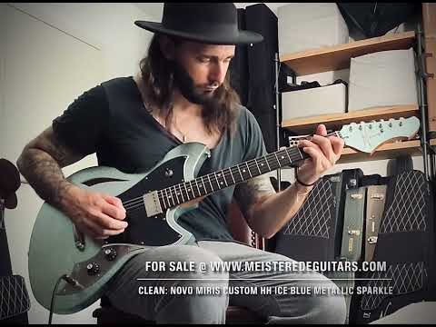Novo Miris H2 Custom - Relic Ice Blue Metallic Sparkle  Sumpfesche Body, Ebenholz Griffbrett, Fralin PAFs, nur 3,15kg! ​​ 2025 - Ice Blue Metallic Sparkle Aged Relic image 26