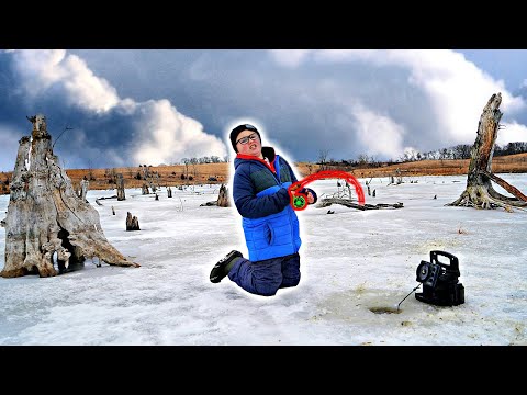 Ice Fishing INSANE Flooded Forest!!! (NEW Ice PB)