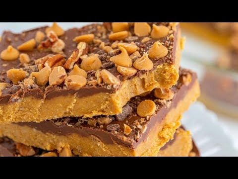 Homemade Peanut Butter Bars Without Turning On Your Oven!