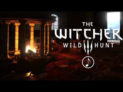 Cosy Fireplace At Kaer Morhen-Witcher Meditation-1 Hour Atmospheric Ambience+Music🎶