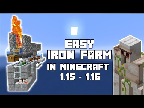 How To Make A EASY IRON FARM In Minecraft 1.15 & 1.16 (JAVA EDITION)