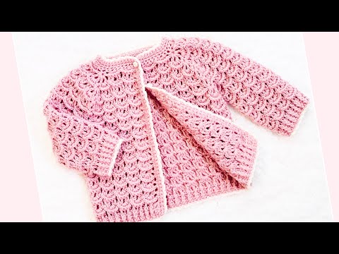 , title : 'Crochet cardigan sweater or Jacket, for girls EASY CROCHET PATTERN various sizes crochet for baby'