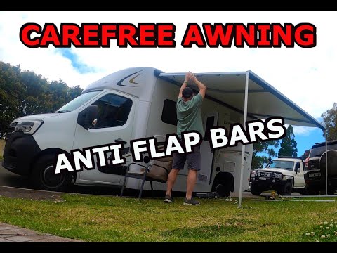 How to fit Anti Flap Bars to Carefree/ Fiamma Awnings.  Aussie Traveller Awning Anti Flap Bars.