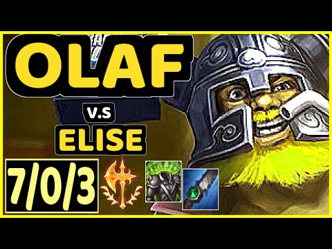 NIGHTBLUE3 (OLAF) vs ELISE - 7/0/3 KDA JUNGLE GAMEPLAY - NA Ranked MASTER