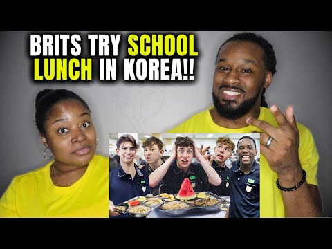🇬🇧🇰🇷 The Demouchets REACT to British Highschoolers Try School Lunch in Korea!!