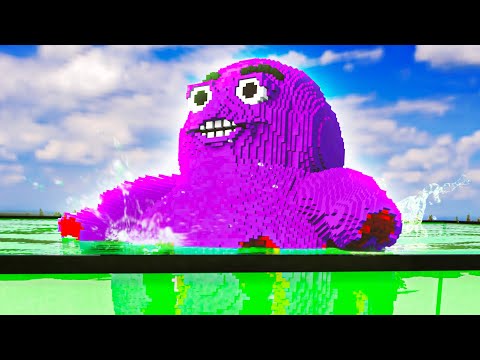 Giant GRIMACE Gets Melted in the NEW ACID TANK! (Grimace Shake Mod)