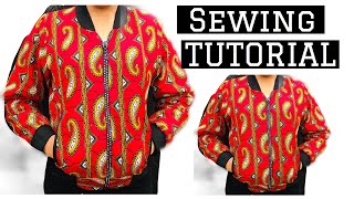 HOW TO: BOMBER JACKET // SEWING TUTORIAL// HOW TO SEW A LINED JACKET