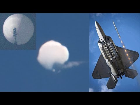 Chinese Spy Balloon Shot Down By F-22 Raptor Over North America
