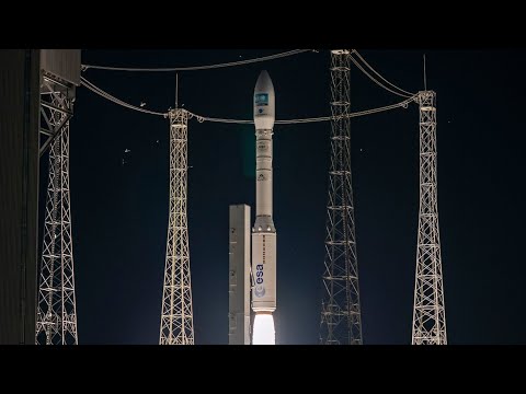 vega launch from EuropeSpacePort  carrying PléiadesNeo & LEDSAT