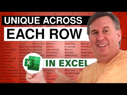 Excel Unique Across Each Individual Row - Episode 2519