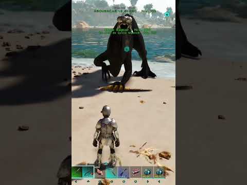 Ark: Survival Ascended - Moro Raptor swallows Pegomastax whole