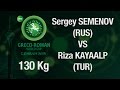 Group B, Round 3 - Greco-Roman Wrestling 130 kg - S. SEMENOV (RUS) vs R. KAYAALP (TUR) - Tehran 2015