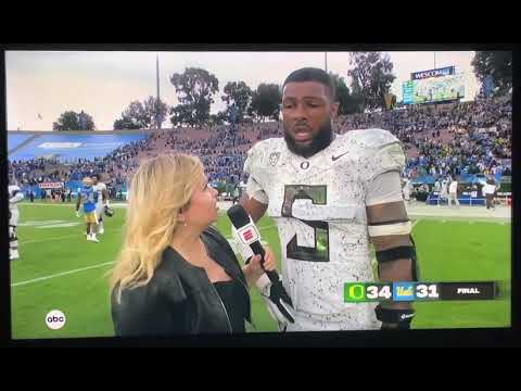 Oregon Star Kayvon Thibodeaux Cursed In Interview On Live ABC Broadcast