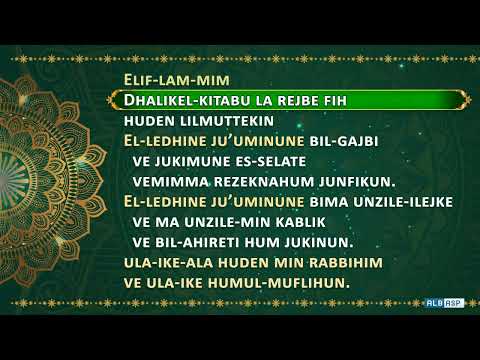 Elif-lam-mim - El Bekare 1-5  me shkronja shqipe - 10 here