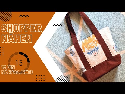 15-minute shopping bag sewing tutorial for beginners ✂ NO pattern required ✂ Fabric bag sewing tu...