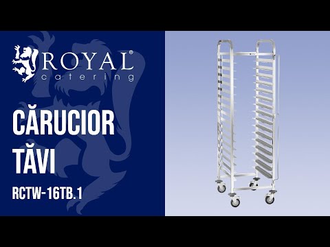 video - Cărucior Tăvi - 16 compartimente pentru tăvi