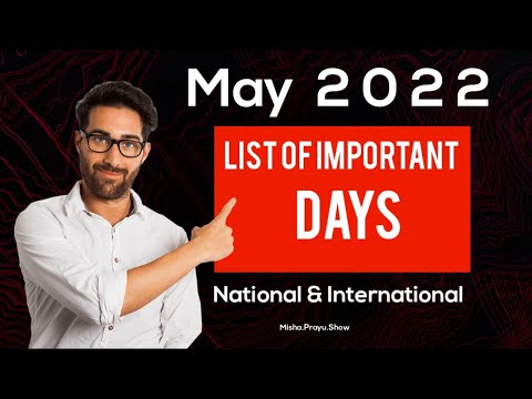 May 2022: Full List of important National and International Days | Special days in May 2022