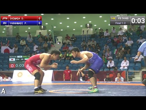 GOLD FS - 74 kg: P. YARAHMADI (IRI) df. D. SHIMADA (JPN), 8-2