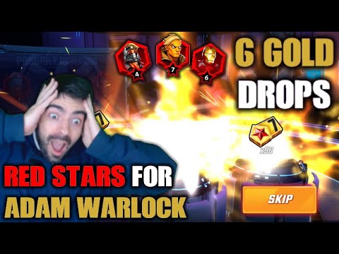 INSANE RED STARS ORB OPENING | 6 GOLD DROPS | ADAM WARLOCK | MARVEL STRIKE FORCE | MSF