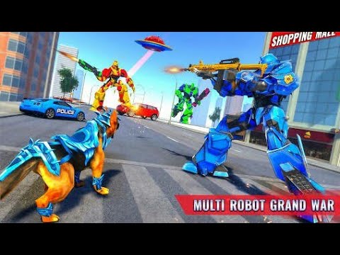 Multi Robot Game | Police Dog Robot War | Chari Games