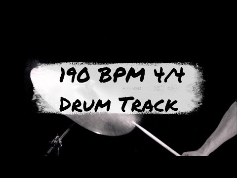 1 Hour 190 BPM - 4/4 Drum Track - Drum Loop - Metronome - Drum Beat