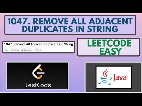 Remove All Adjacent Duplicates In String Leetcode Java