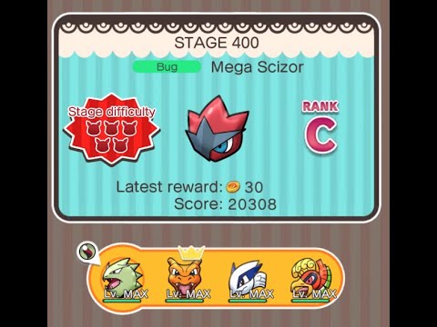 Mega Scisor stage 400 Pokemon Shuffle, hard stage.