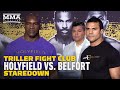 Evander Holyfield vs. Vitor Belfort Press Conference Staredown | Triller Fight Club | MMA Fighting