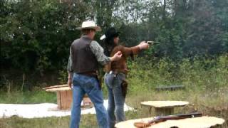 preview picture of video 'Puylagarde (82) Cowboy Action Shooting - 12 Sept 2010'