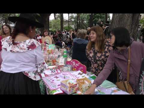 Exposición de artesanías y danzas nativas y urbanas que se realizó en plaza Belgrano. 
