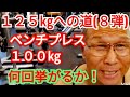 《じぃじの筋トレ》68歳の胸トレ6種目!!ベンチプレス125㎏への道(8弾)!!ベンチプレス100㎏何回挙がるかやってみる!!