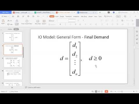 Ch 05 - IO Model - Leontief Inverse