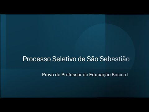 São Sebastião Publiconsult Test - Selection Process for Basic Education Teacher I.