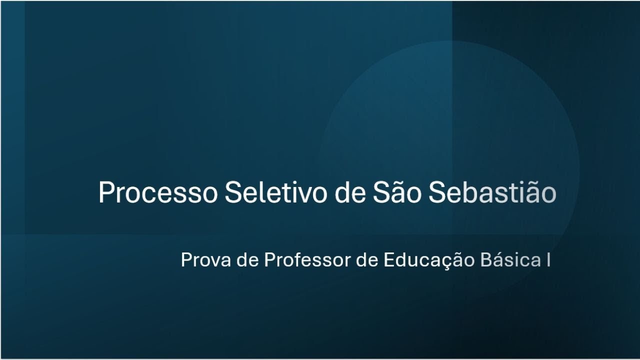 São Sebastião Publiconsult Test - Selection Process for Basic Education Teacher I.