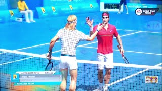 GRAND SLAM TENNIS 2 EA SPORTS FADES &amp; FANTASY CLASSICS SUPERSTAR LEVEL Roger Federer VS Bjorn Borg 3