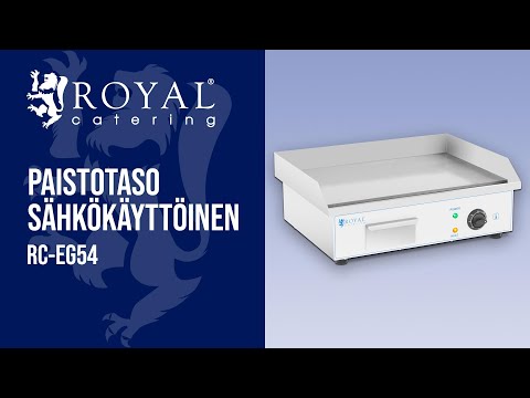 video - Paistotaso sähkökäyttöinen - 55 cm - Royal Catering - sileä - 3000 W