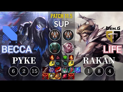 DRX Becca Pyke vs GEN Life Rakan Sup - KR Patch 11.5