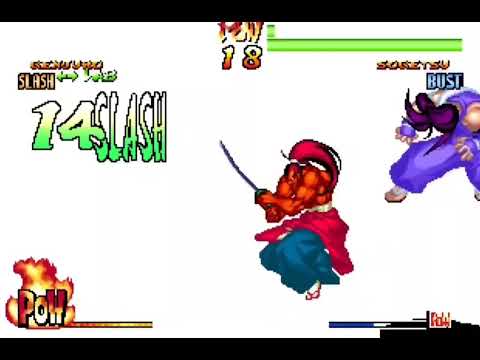 samurai shodown 4 (expert match) genjuro slash vs sogetsu bust