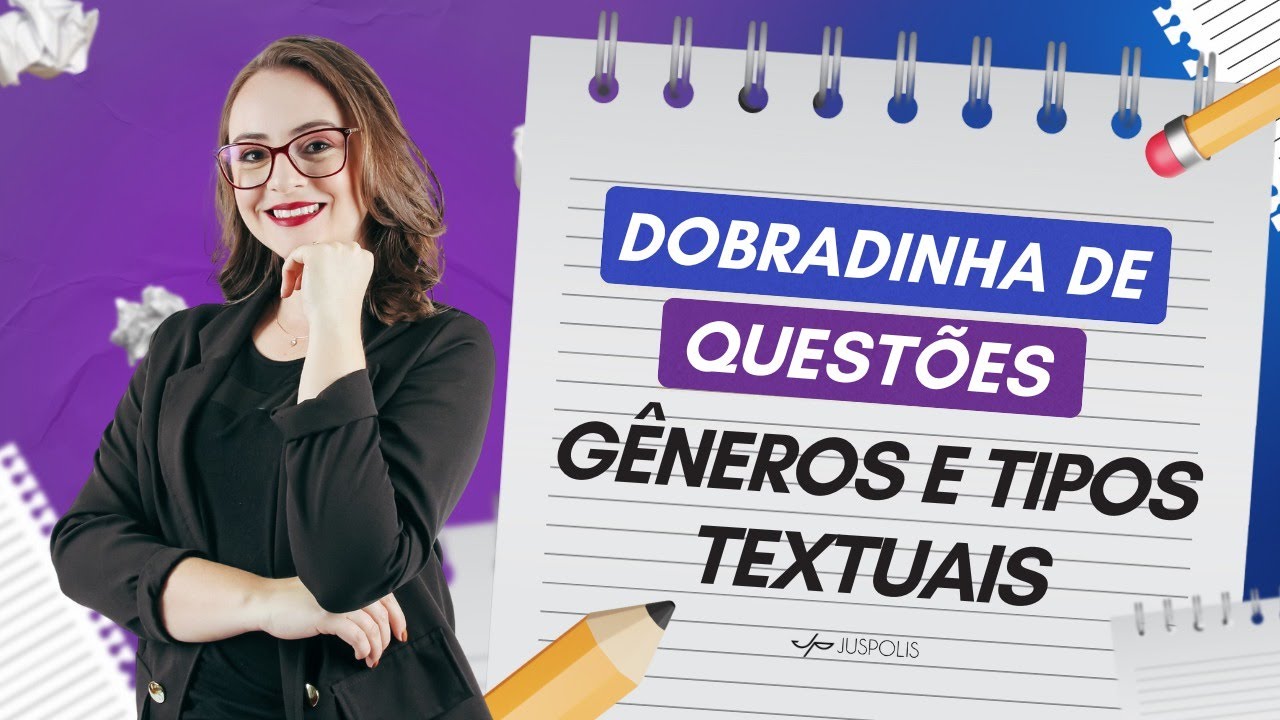 Dobradinha de QUESTÕES - TIPOS e GÊNEROS TEXTUAIS - Profe Ariane Budke