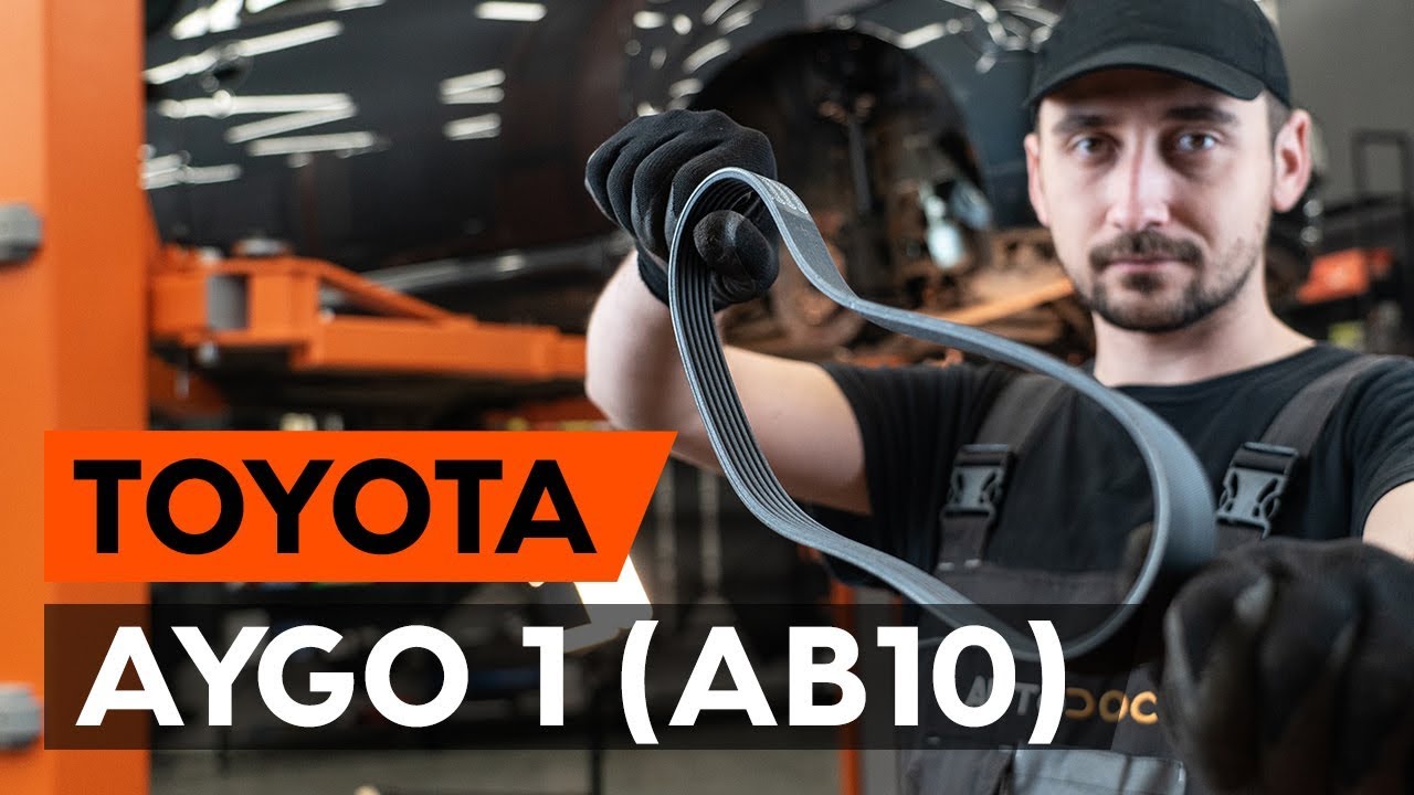 Como mudar correia trapezoidal estriada em Toyota Aygo AB1 - guia de substituição
