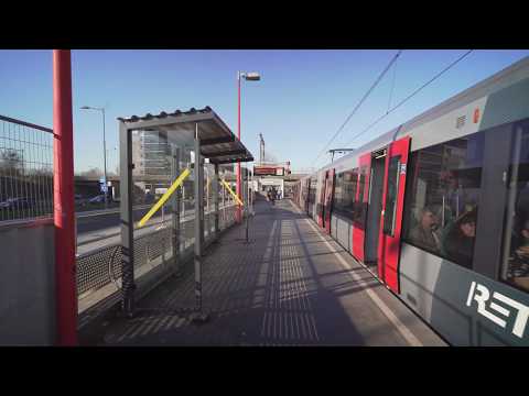 Netherlands, Rotterdam, Metro ride from De Tochten to Alexander