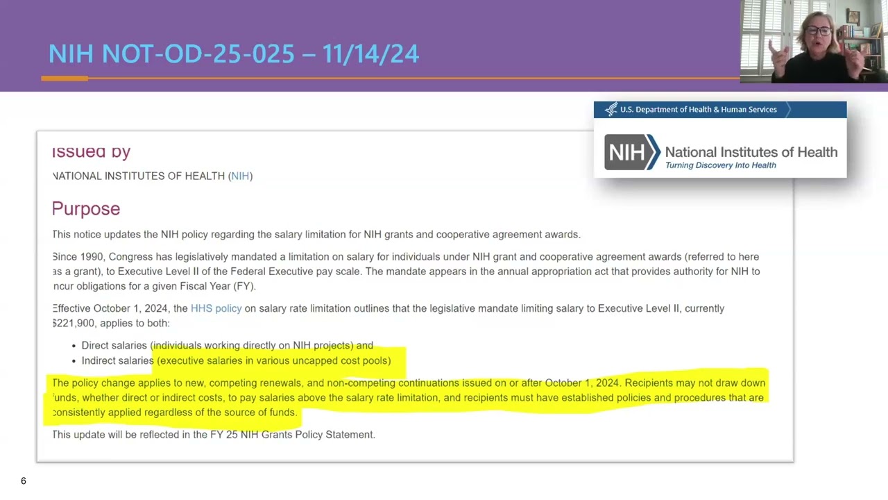 Updated NIH Guidance Notice - Salary Limitation Information