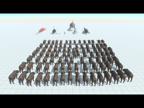 100X CAPE BUFFALO VS ALL TEAM | Animal Revolt Battle Simulator