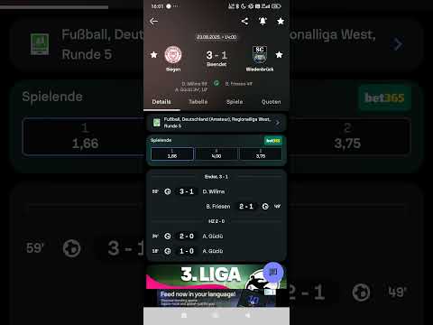 Regionalliga West Siegen gegen Wiedenbrück 3:1