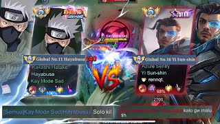 Download lagu MATCH SUPER HARD SALING LOCK  PERTARUNGAN GLOBAL HAYABUSA VS GLOBAL YIN SUN SHIN ~MLBB mp3