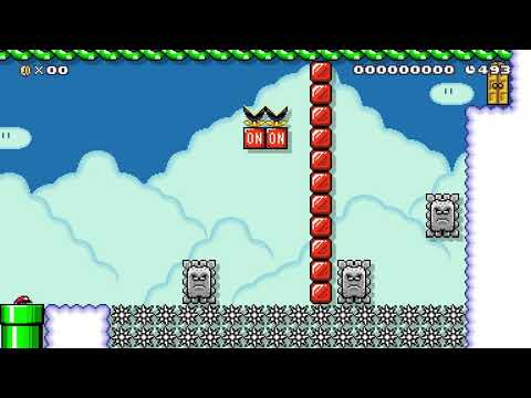 Thwomp Spin Jump Challenge By Kevin! 一 SUPER MARIO MAKER 2 一 No Commentary