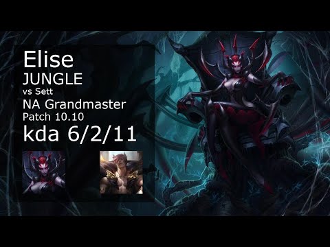 Elise vs Sett Jungle - NA Grandmaster 6/2/11 Patch 10.10 Gameplay