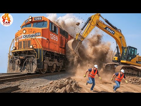 Biggest Train Collisions and Mistakes Caught On Camera - Best of Month #144