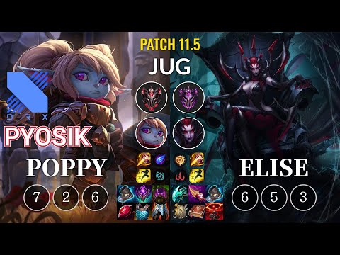 DRX Pyosik Poppy vs Elise Jungle - KR Patch 11.5