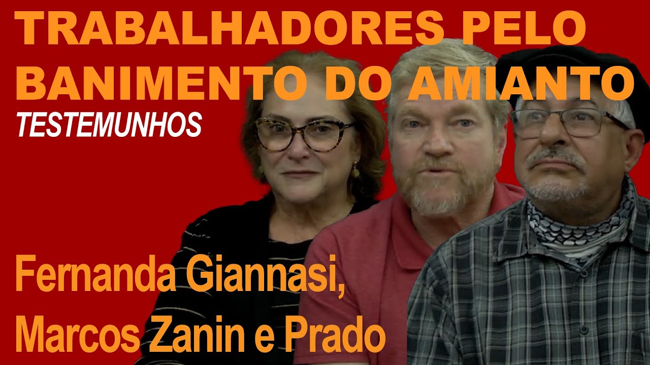 TRABALHADORES PELO BANIMENTO DO AMIANTO: Fernanda Giannasi, Marcos Zanin e Prado